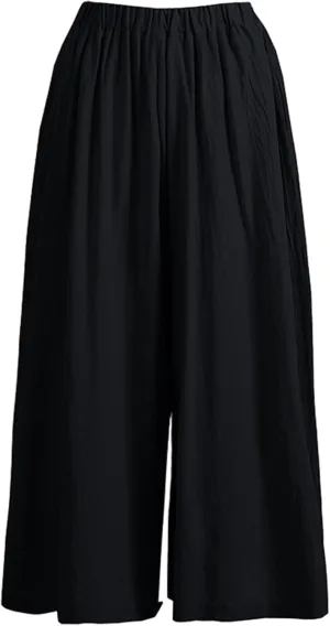 Women Wide Leg Pants Cotton Lightweight Palazzo Yoga Pant with Elastic Waist