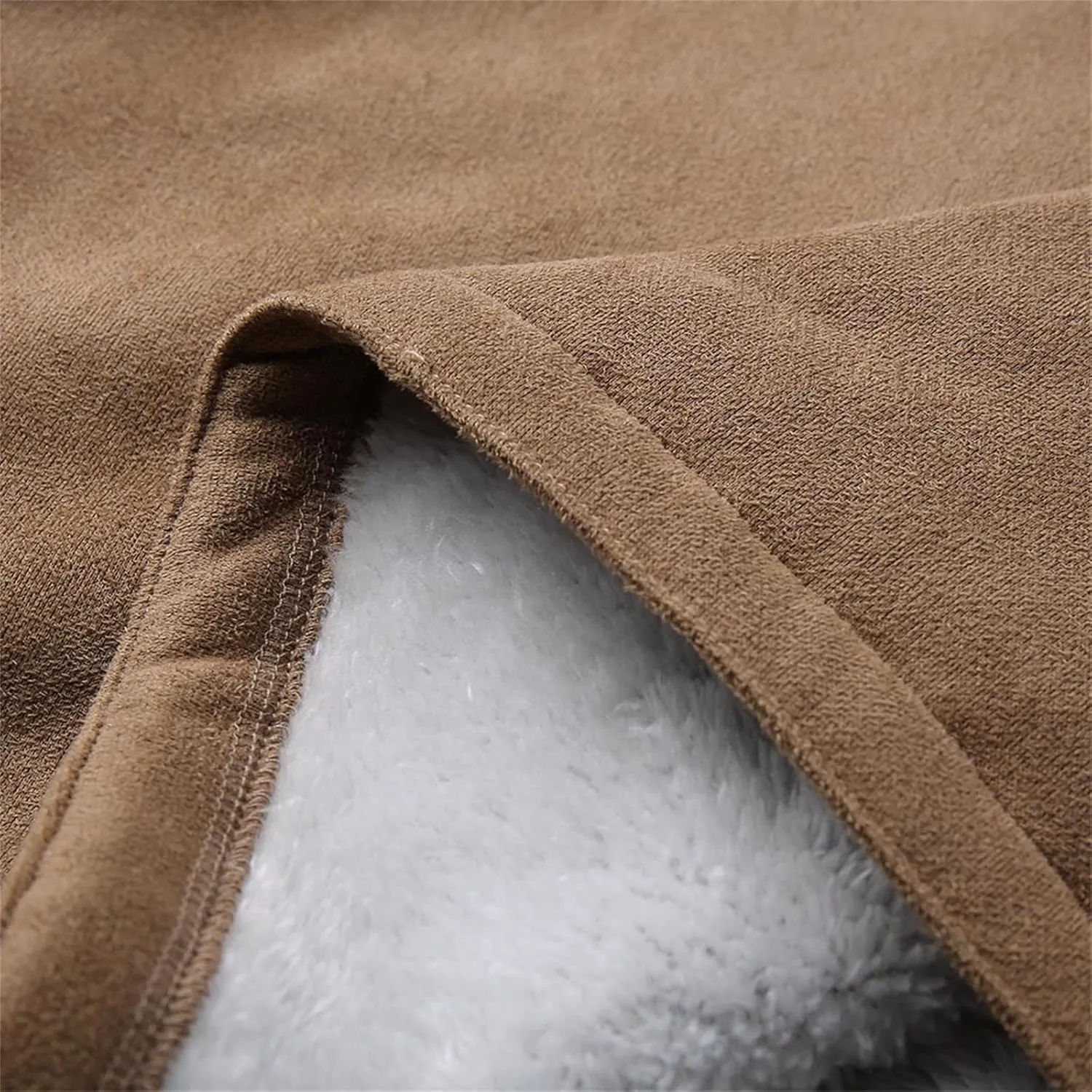Women Winter Coats Trendy Sherpa Fleece Lined Suede Jackets Hooded Parka Faux Suede Wram Outwear Button Down Overcoat