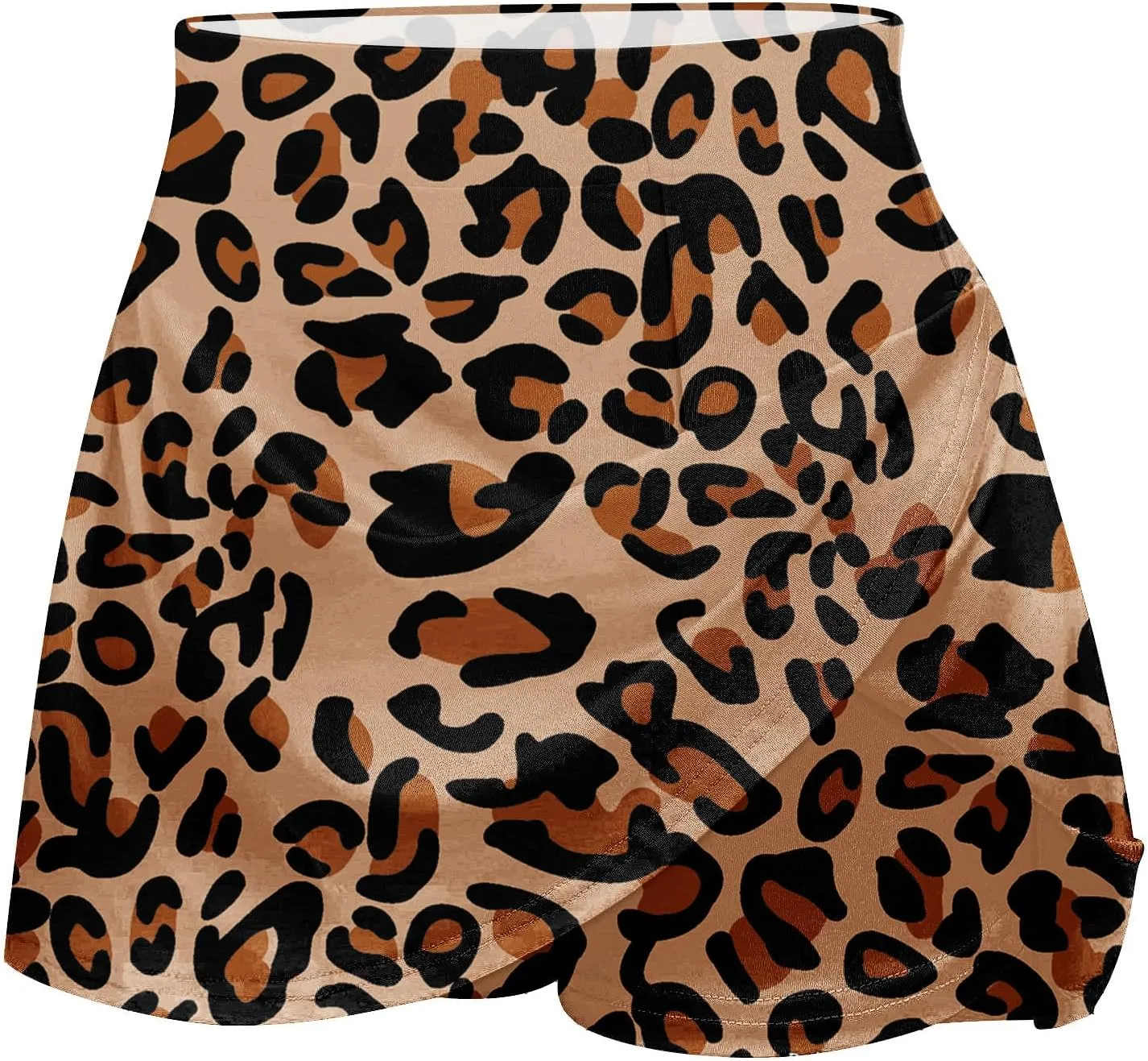 Womens 2023 Skirt Shorts Skort Leopard Floral Print Summer Trendy Athletic Shorts Layered Ruffle Mini Skirts with Shorts