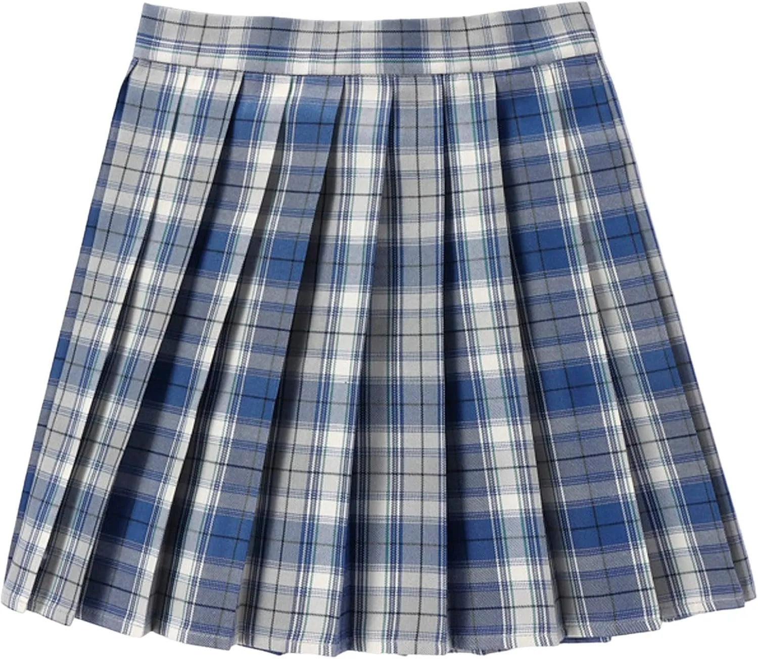 Women's A-line Plaid Skater Pleated Skirts, High Waist Short Mini Y2K Style Tennis Skirt Skort for School Women
