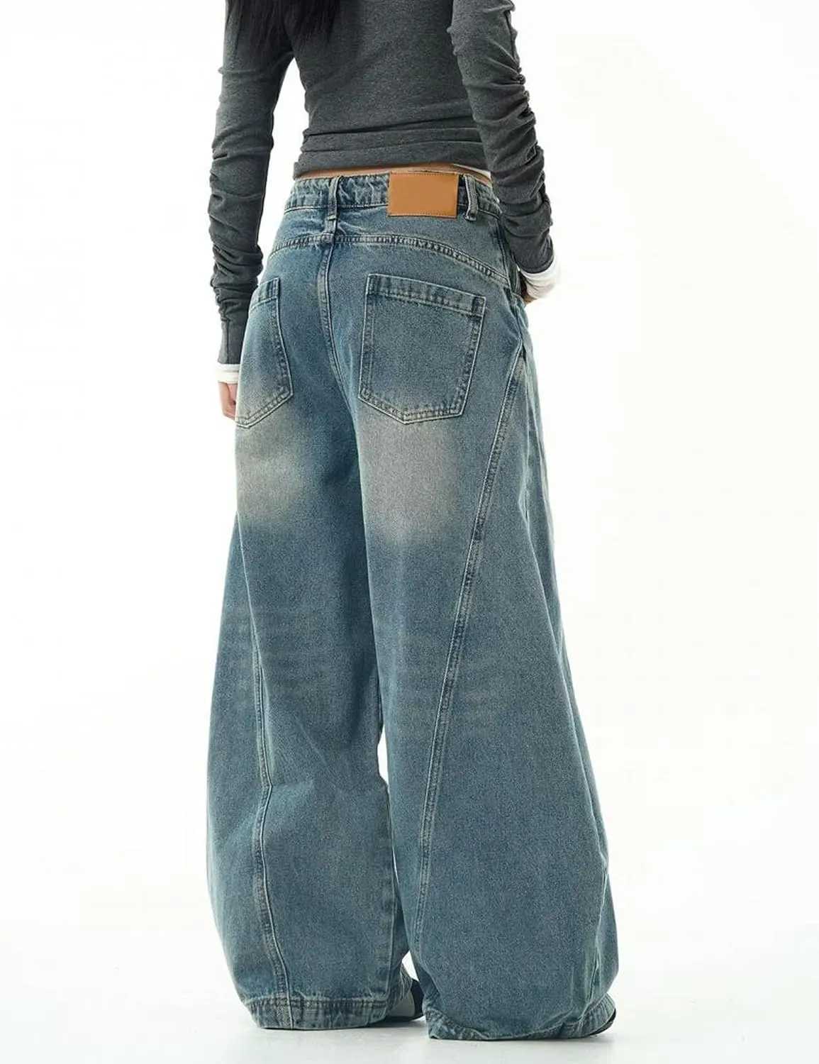 Womens Baggy Jeans Vintage Oversized Pants Aesthetic Hip Hop Jeans Denim Graphic Jean Grunge Pants