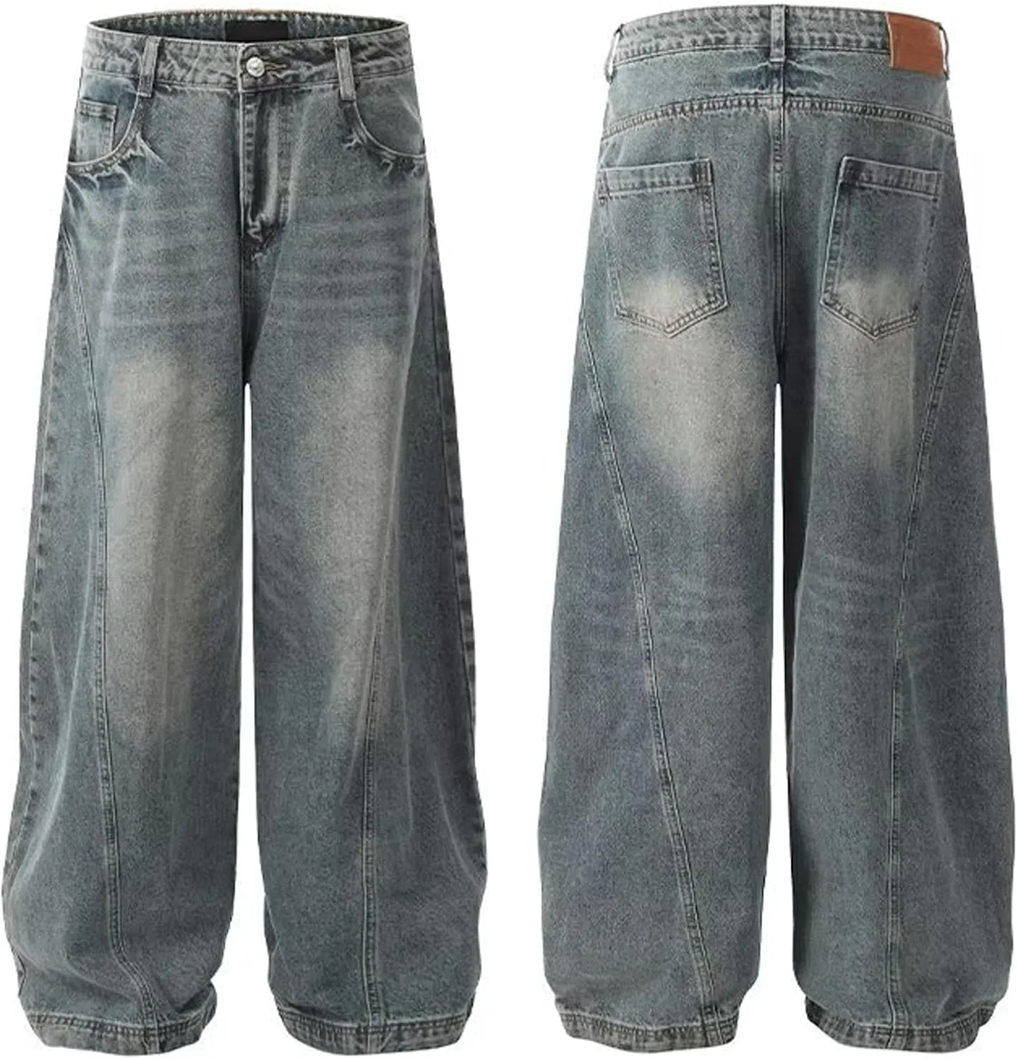 Womens Baggy Jeans Vintage Oversized Pants Aesthetic Hip Hop Jeans Denim Graphic Jean Grunge Pants
