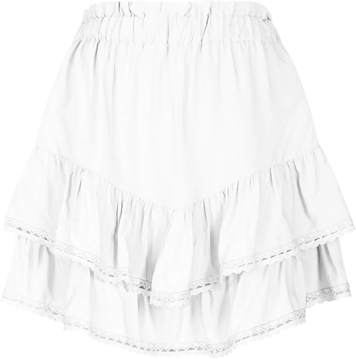 Women's Boho Ruffle Tiered Skorts Casual Fashion High Waist Pleated Skirts Solid Color Sexy Tennis Golf Skater Skort