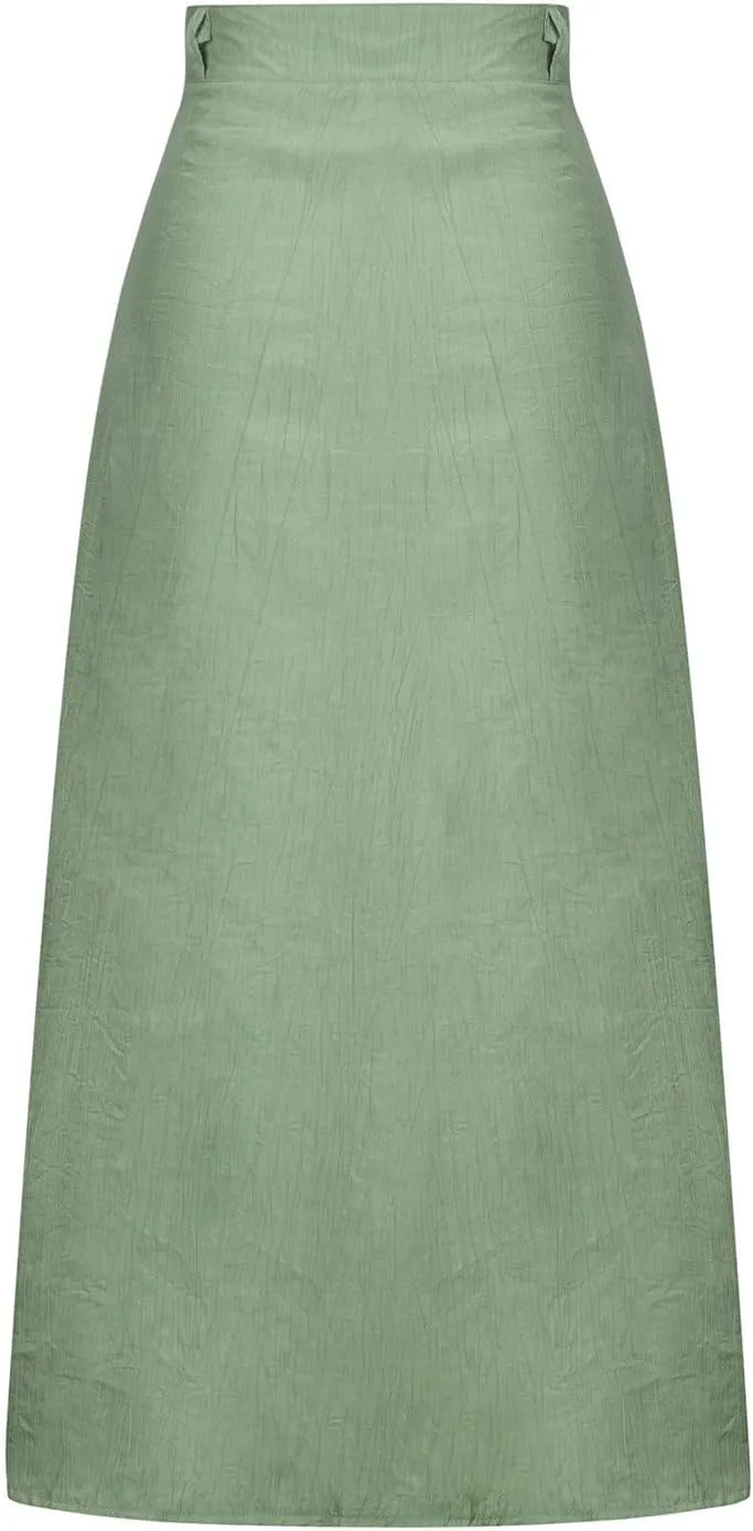 Womens Button Front Flowy Maxi Skirt High Waisted Plisse A Line Skirts 2025 Summer Casual Pleated Flared Long Skirt