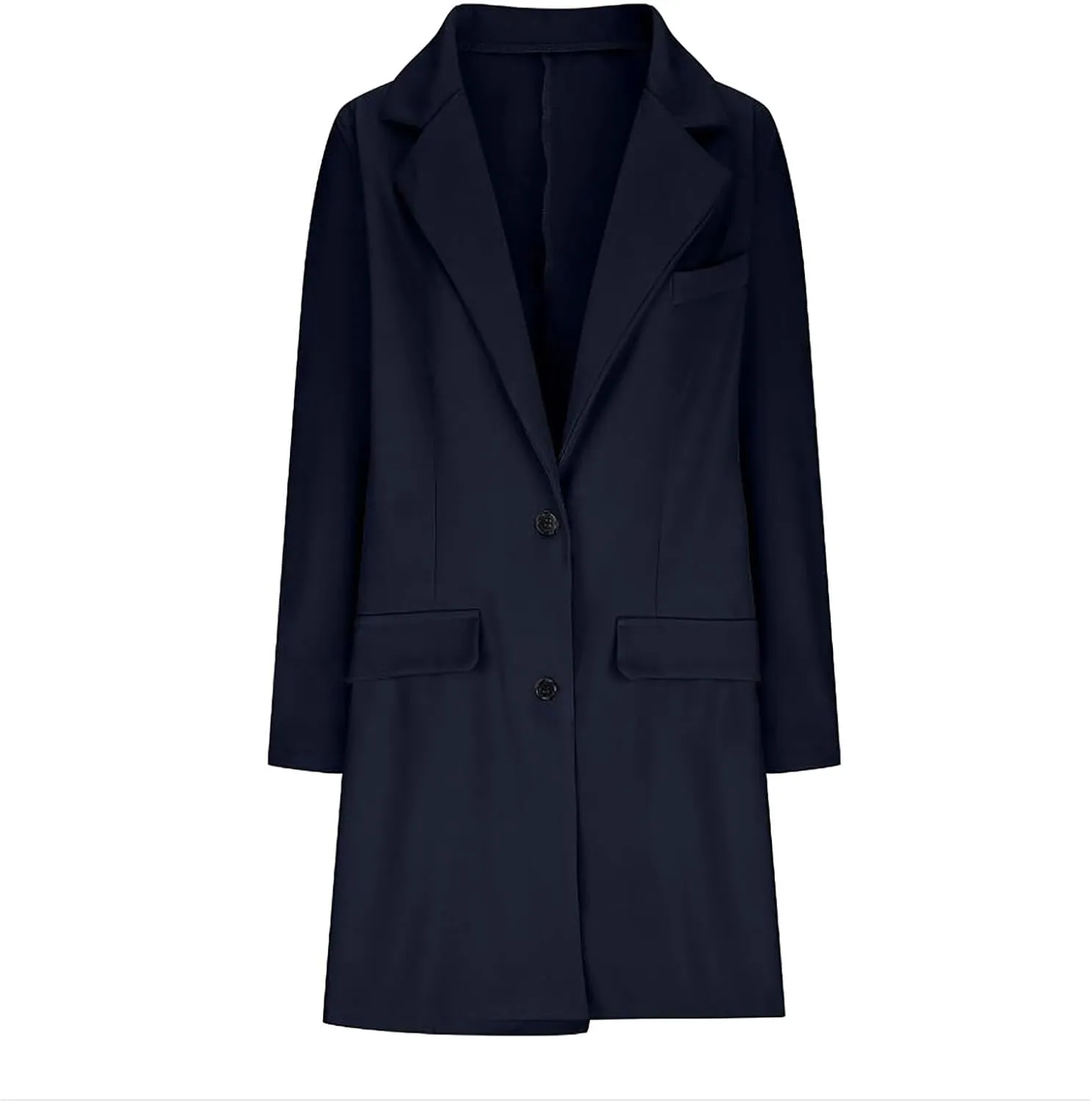 Womens Coat Fashion Winter Overcoat Single Breasted Trench Jackets Outwear Mid Long Trench Coat