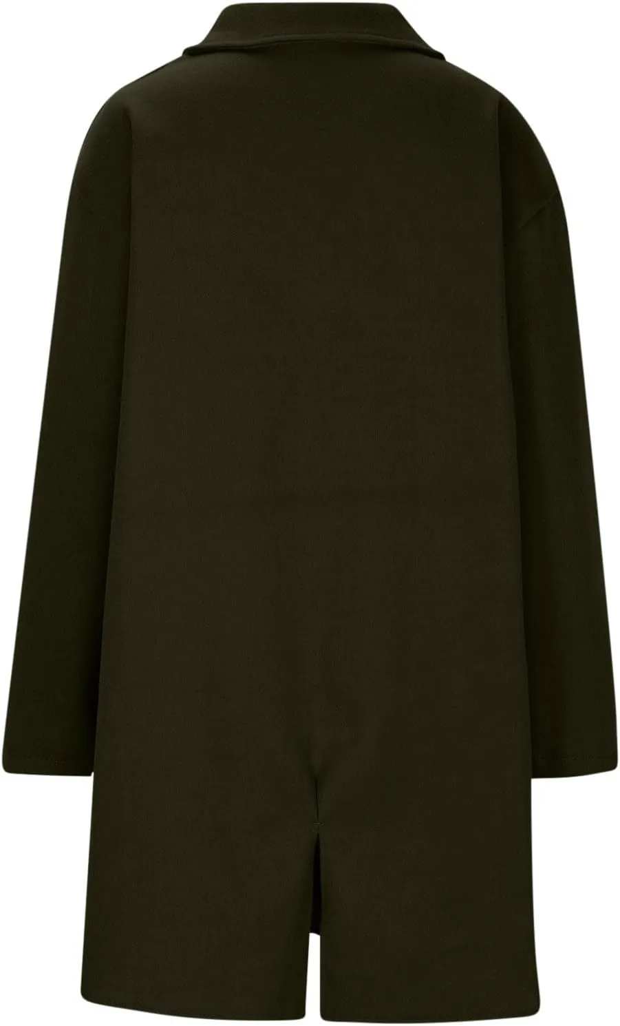 Women's Double Breasted Trench Coats Notch Lapel Midi Long Wool Pea Coat Warm Winter Jackets Overcoat with Pockets