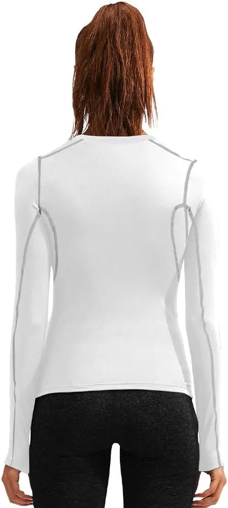 Women's Dry Fit Athletic Compression Shirt Long Sleeve Workout Base Layer T Shirt Tops Sports Gear