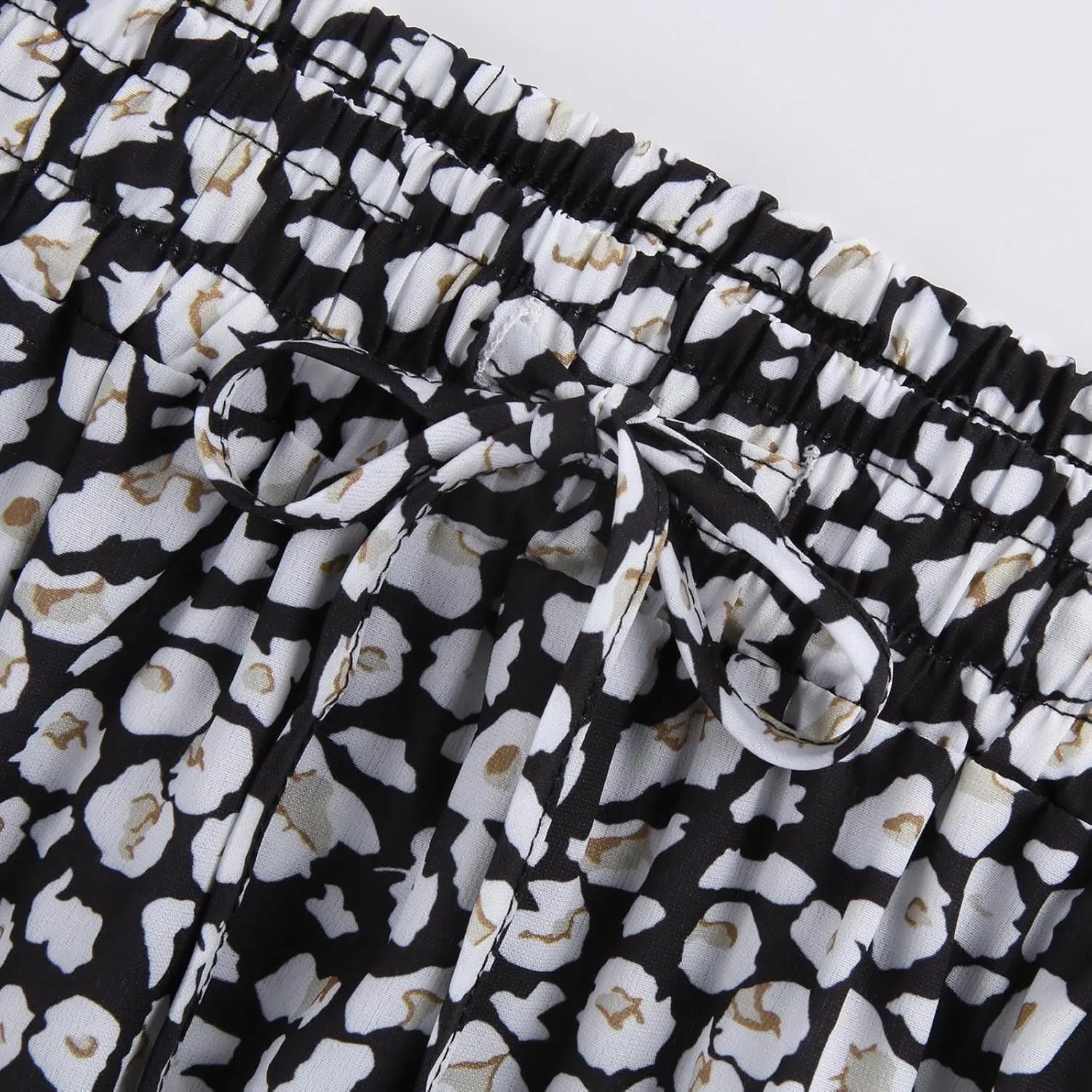 Women's Floral Print Midi Skirts 2025 Summer Aline Elastic High Waist Pleated Flowy Long Skirt Pockets Cute Skirts