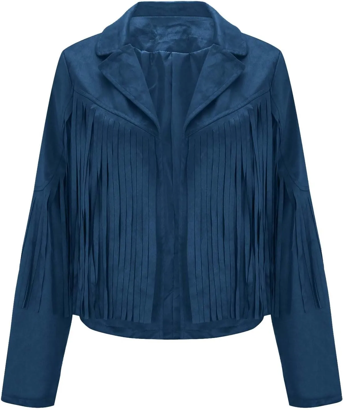 Women's Fringe Jacket Faux Suede Leather Jackets 2024 Fashion Tassel Motorcycle Cropped Coats Fall Outfits