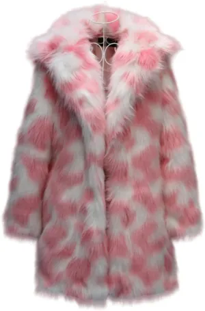 Women's Full Length Faux Fur Warm Coat Sweater Jacket Winter Long Sleeve Overcoat Hooded Outerwear