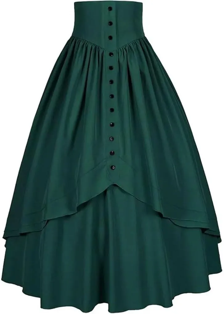 Women's High Waist A-Line Skirt, Retro Fish Tail Midi Skirt. Women Casual Slim Fit Skirt