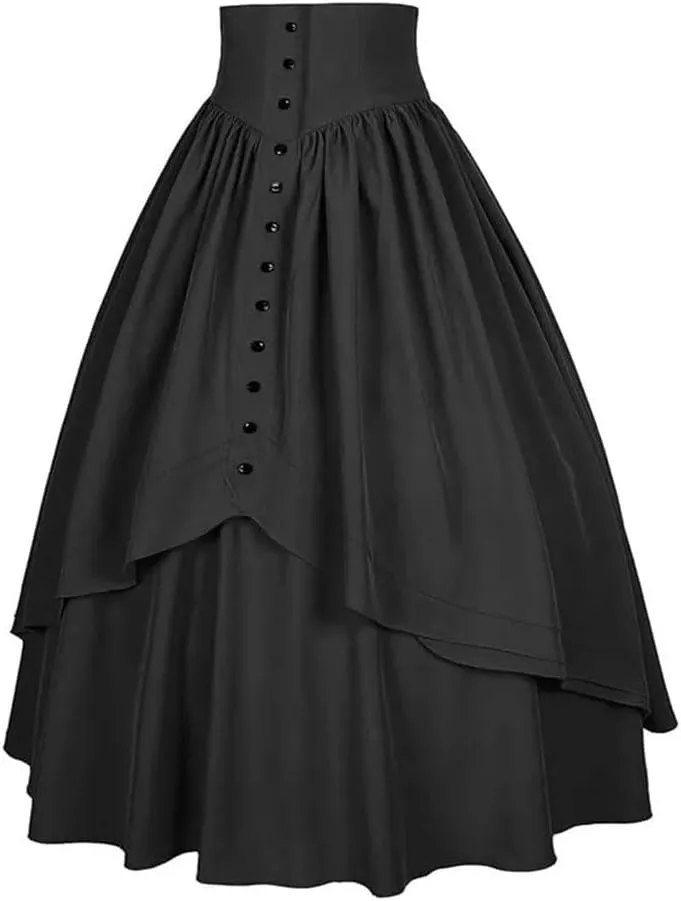 Women's High Waist A-Line Skirt, Retro Fish Tail Midi Skirt. Women Casual Slim Fit Skirt