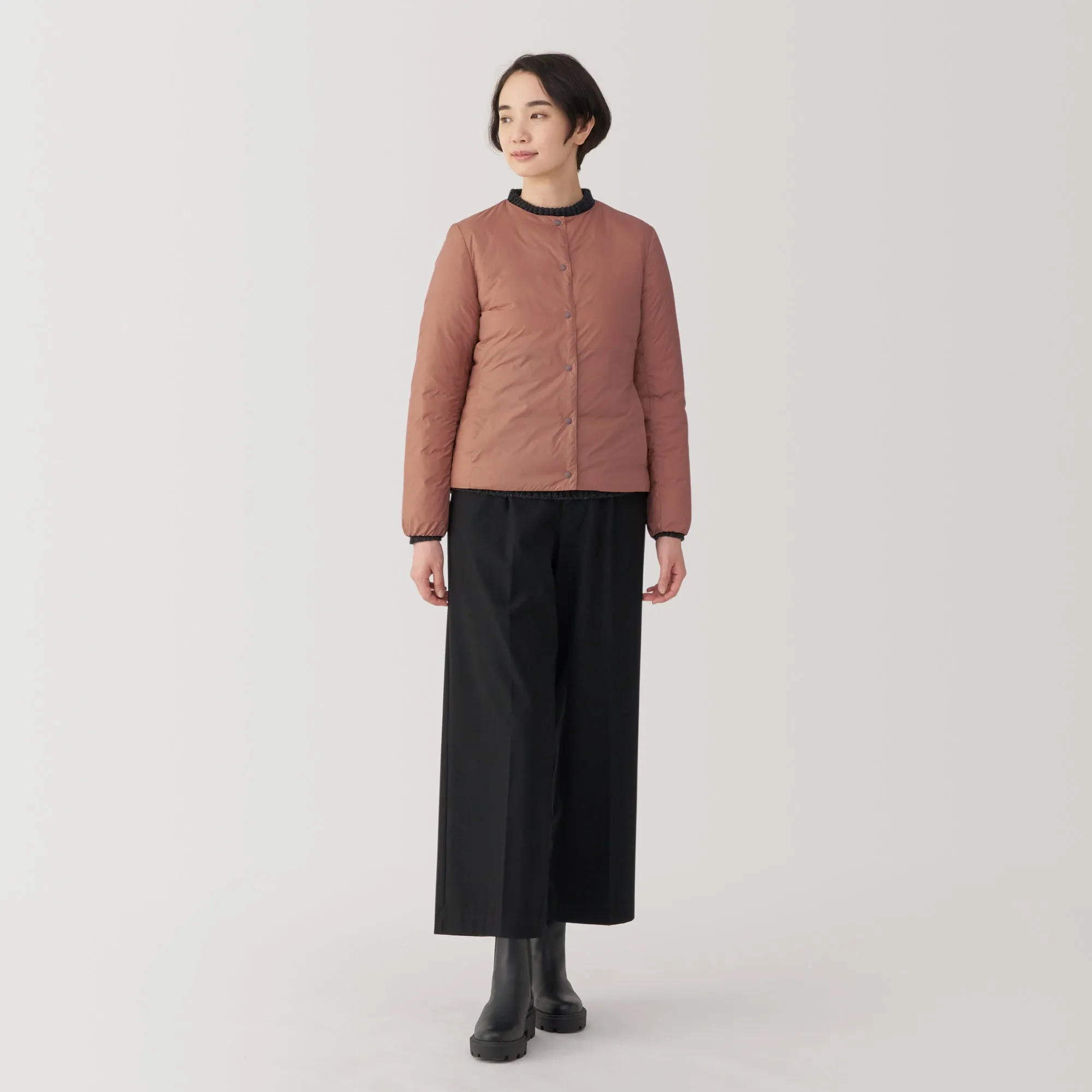 Women's Lightweight Down Collarless Jacket