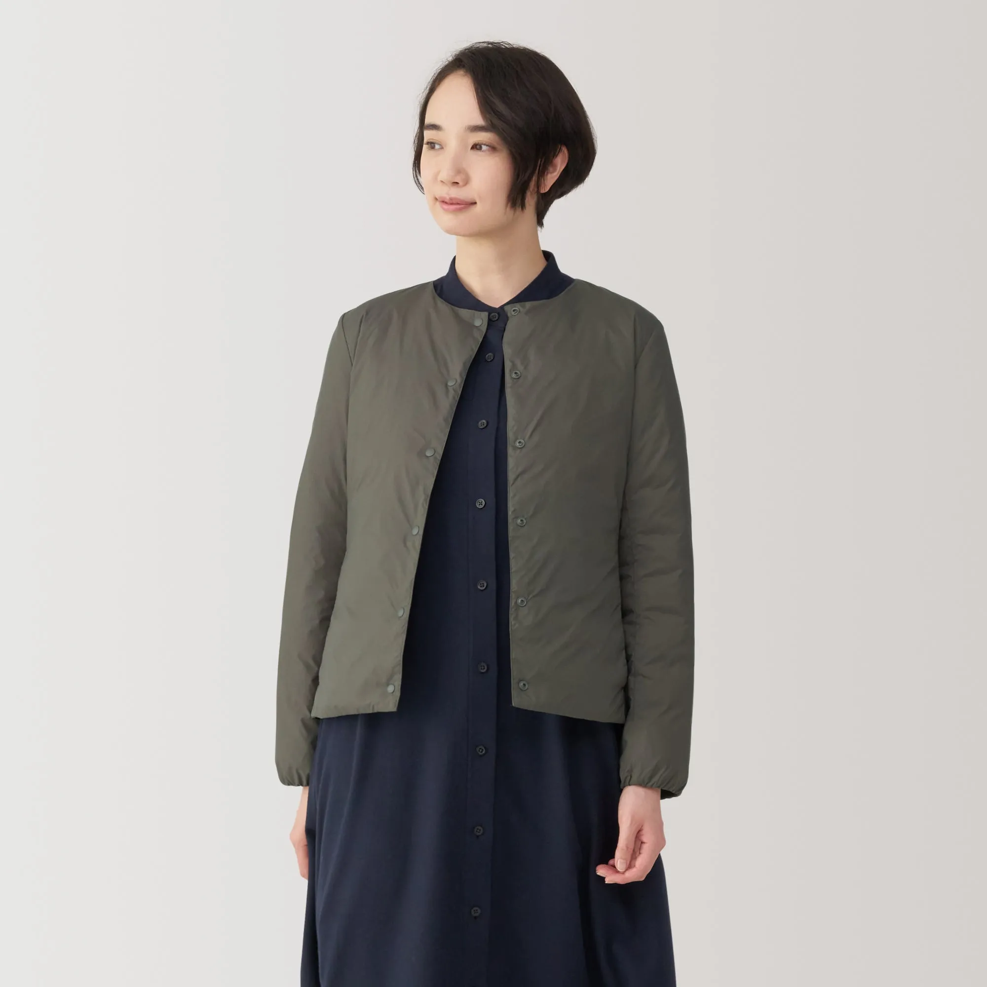 Women's Lightweight Down Collarless Jacket