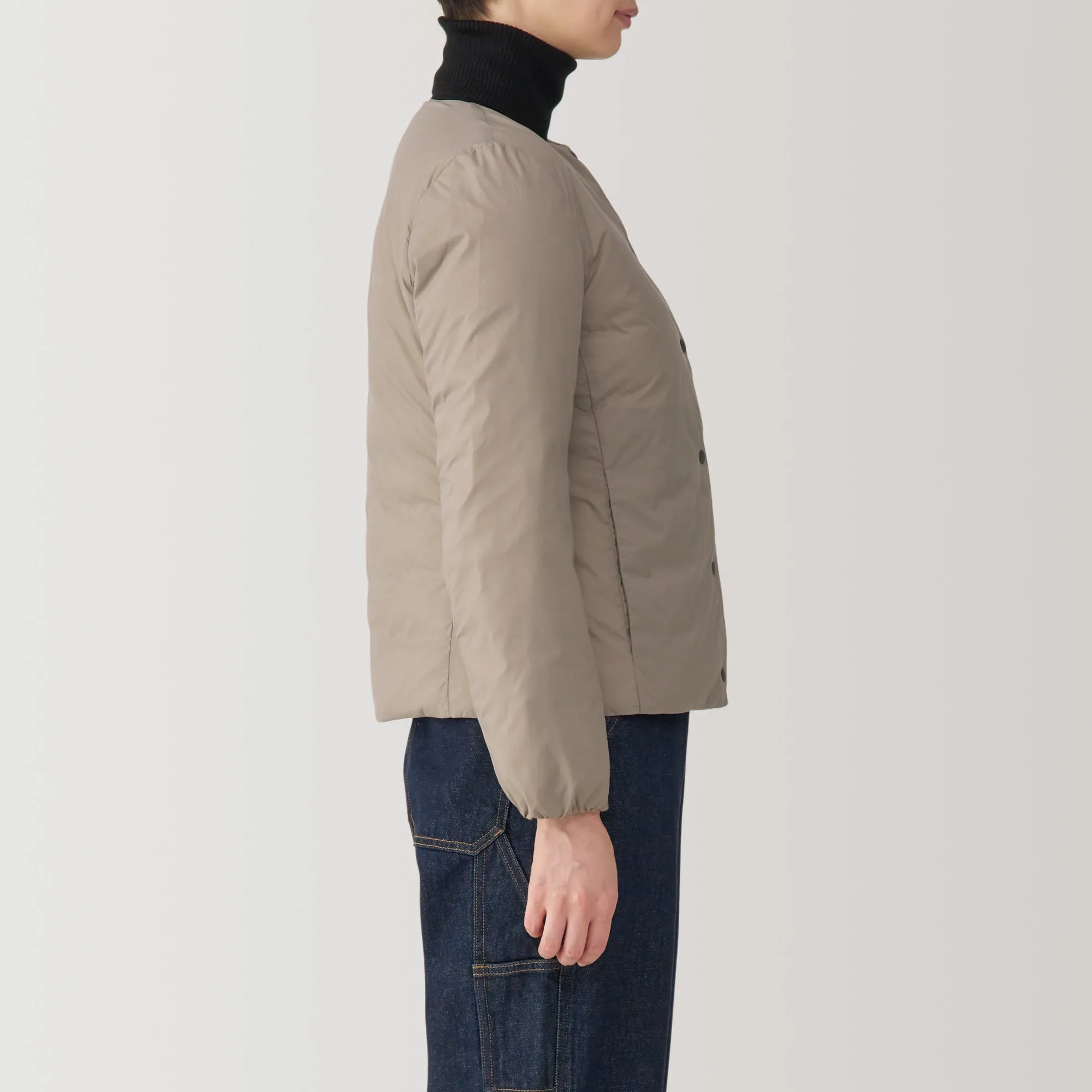 Women's Lightweight Down Collarless Jacket