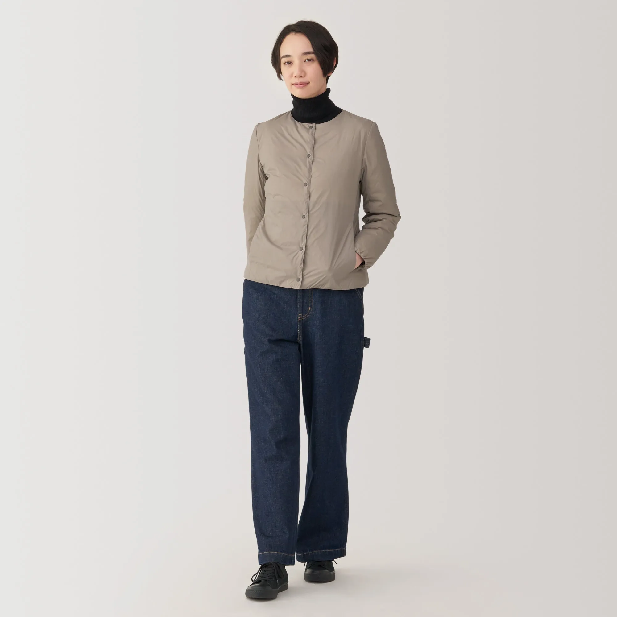 Women's Lightweight Down Collarless Jacket