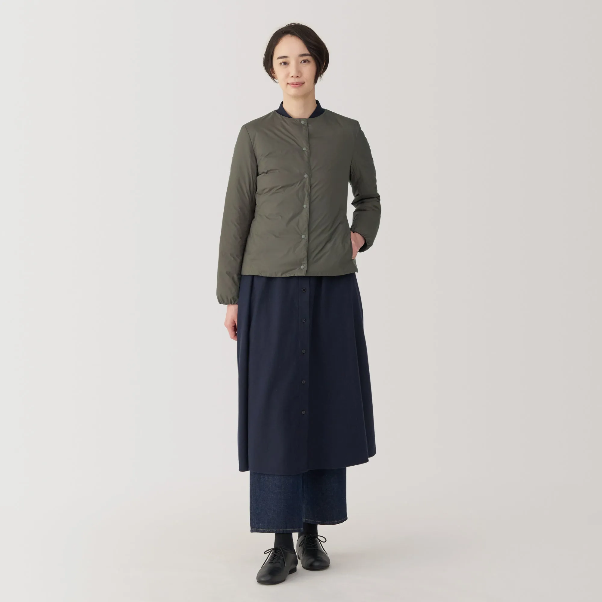 Women's Lightweight Down Collarless Jacket