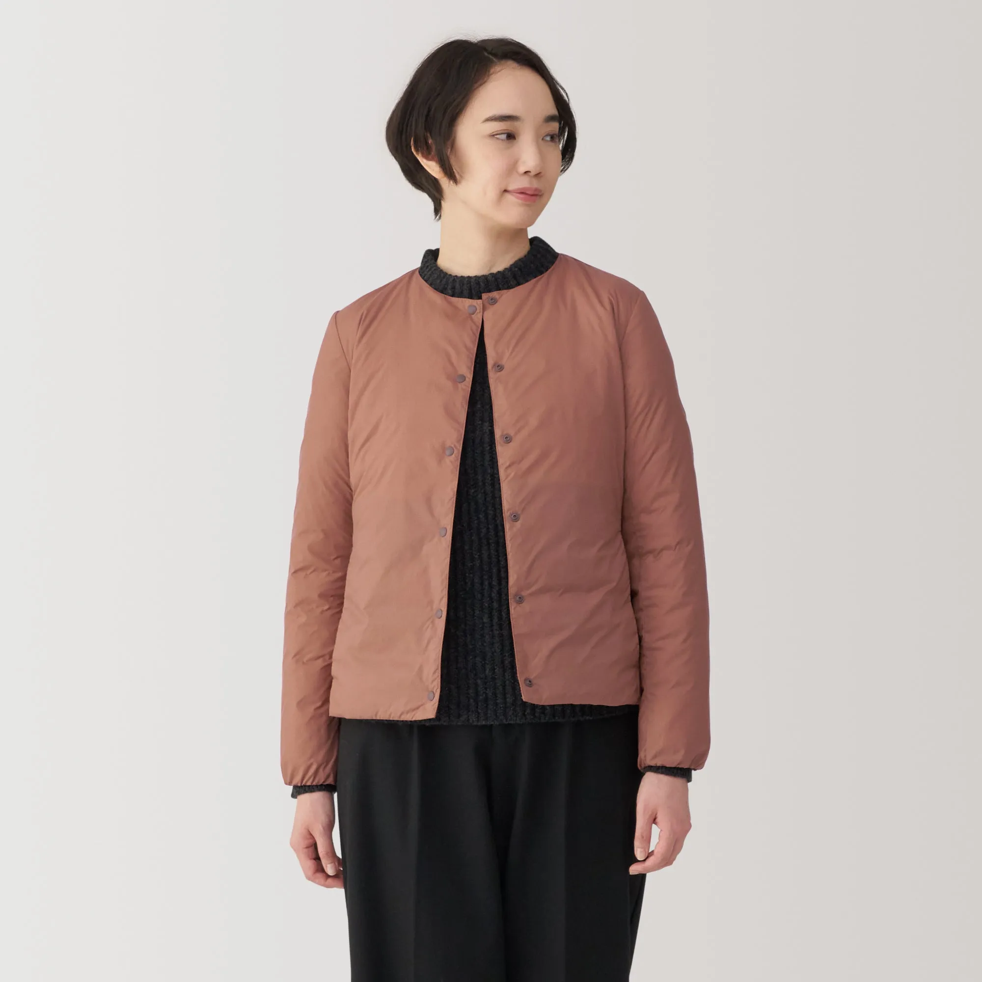 Women's Lightweight Down Collarless Jacket