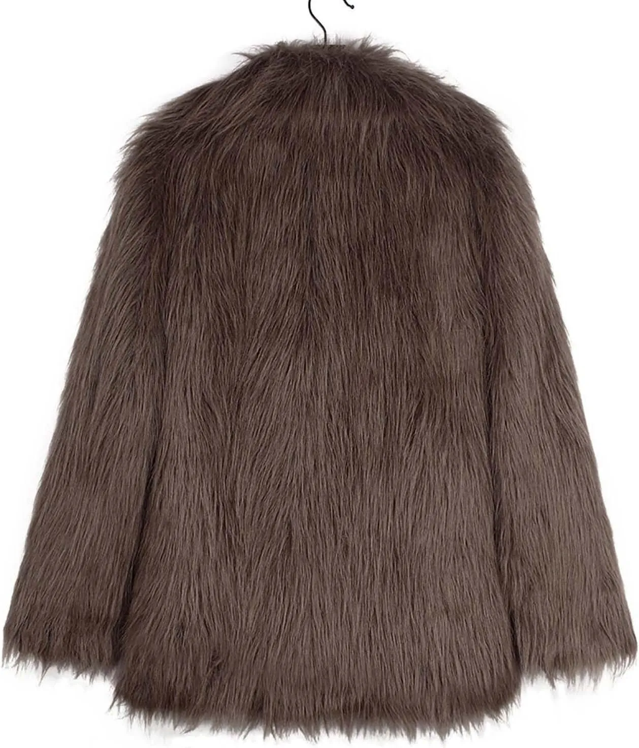 Women's Long Lapel Faux Fur Jacket Plush Shaggy Coat Elegant Warm Outerwear Cardigan Fall Winter Thicken Party Coats