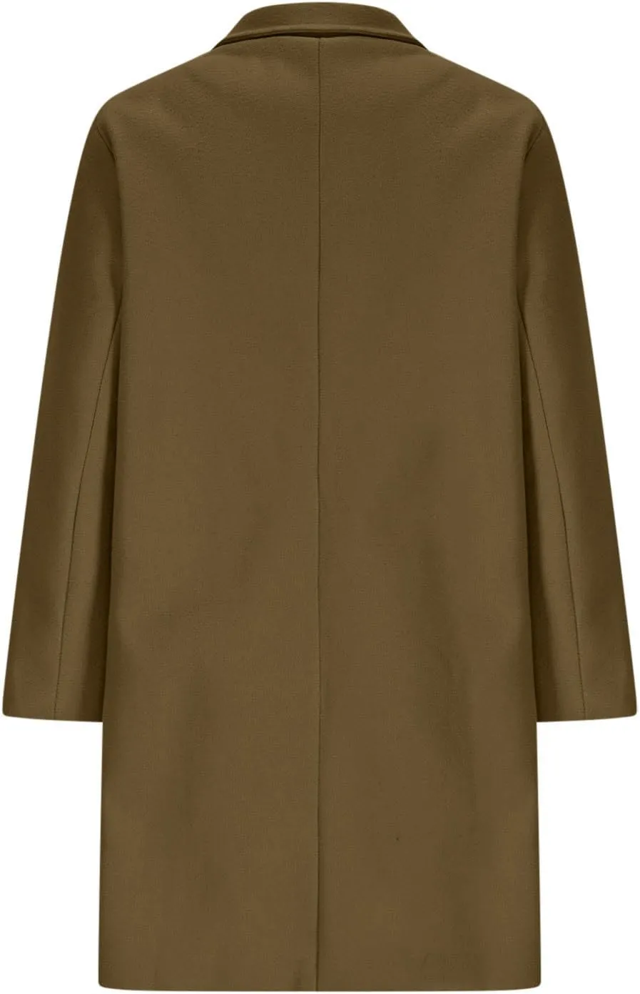 Womens Pea Coat Wool Blend Trench Coat Trendy Zipper Fall Winter Mid Long Jacket Vacation Solid Color Casual Overcoat