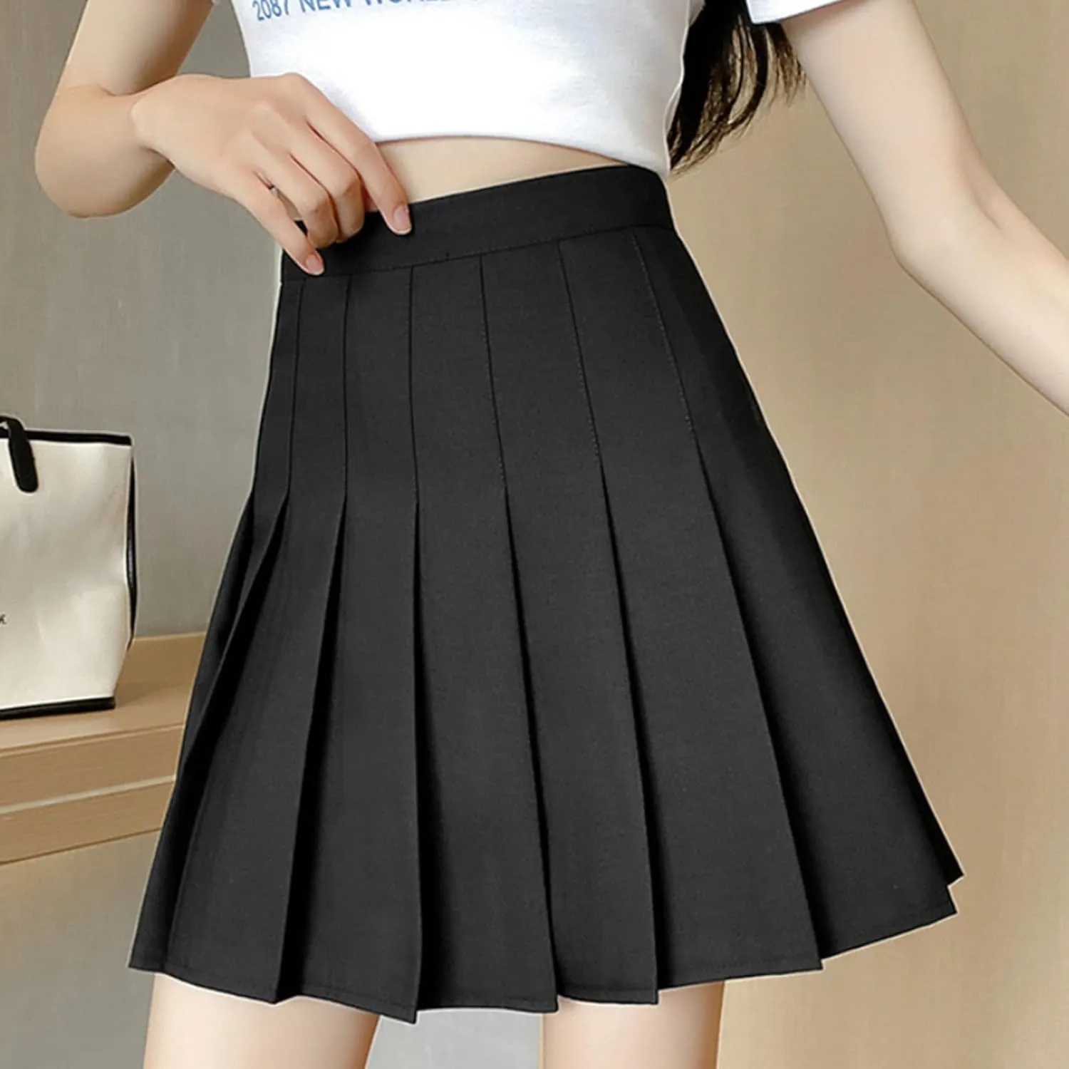 Women's Pleated Skirt Mini Skirt High Waisted Plain A-Line Solid Color Tennis Loose Casual Trendy 2025