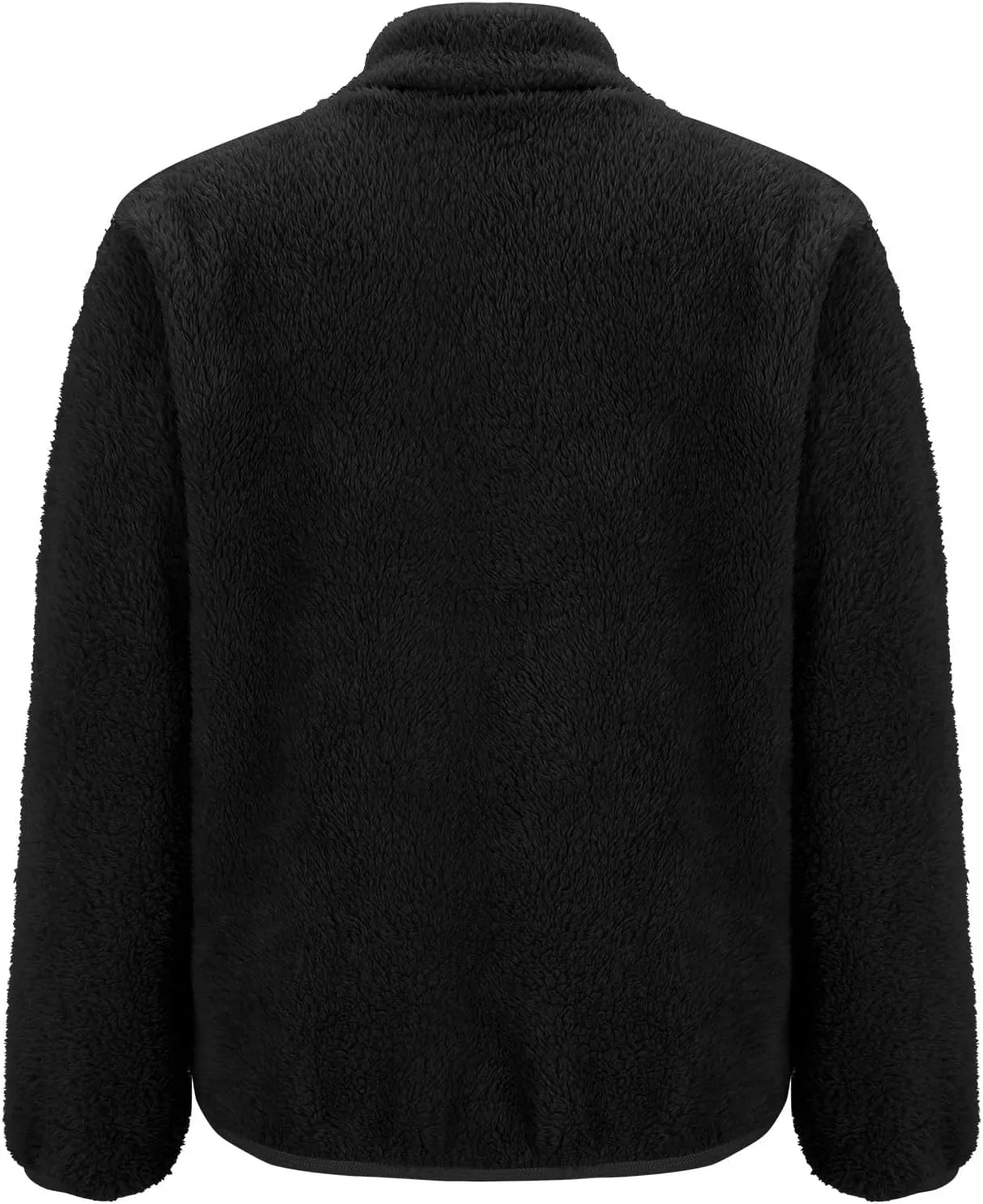 Womens Sherpa Jacket Winter Warm Fleece Zip Up Jacket Lightweight Long Sleeve Sweatshirts Casual Stand Collar Coats