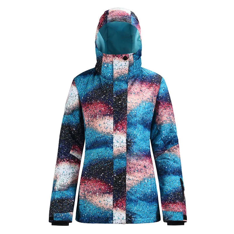 Women's SMN Mountain Aventure Fashion Print Waterproof Snowboard Jacket
