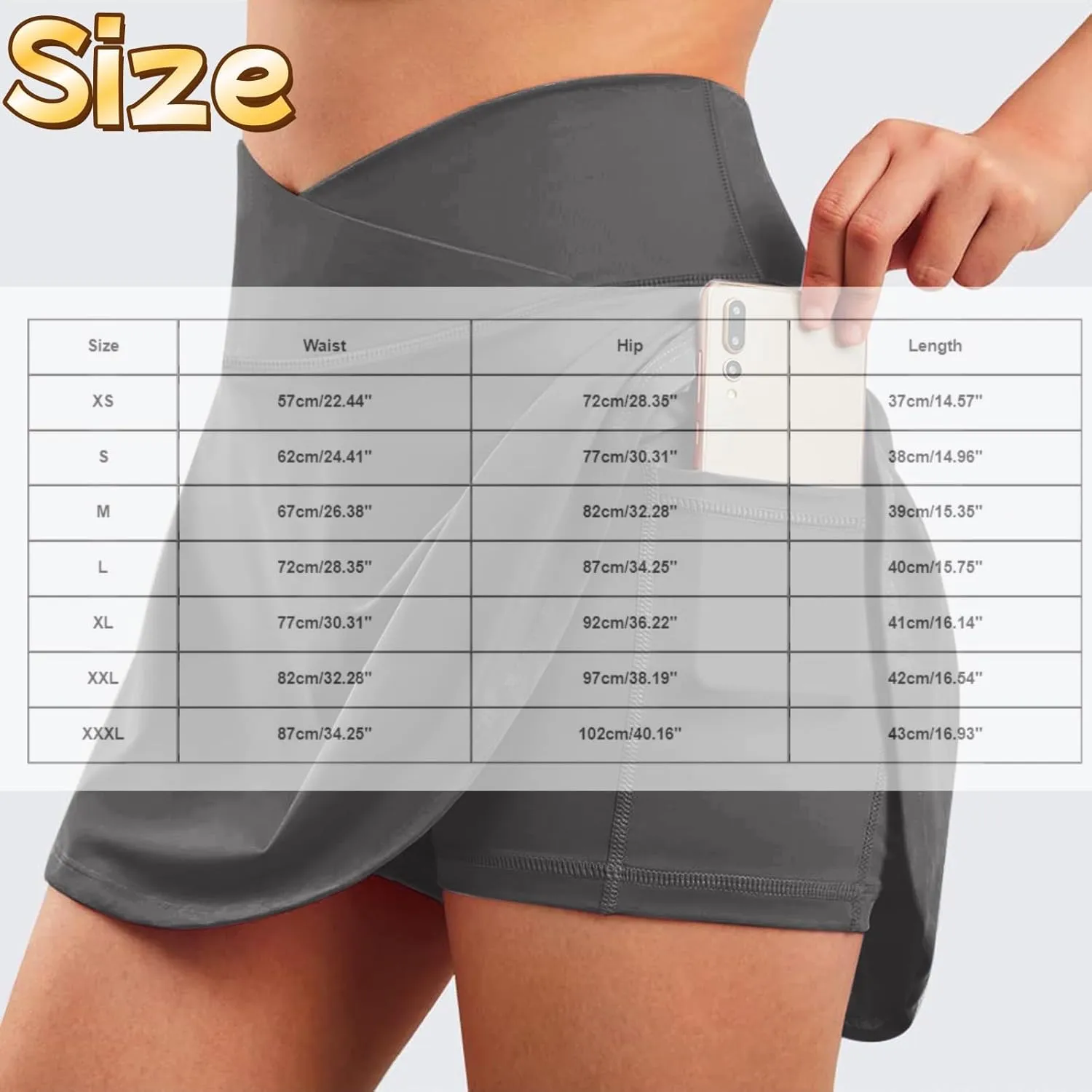 Womens Tennis Skirts High Waisted Cross Waist Skirts Built-in Shorts Athletic Workout Golf Running Skorts with Pockets