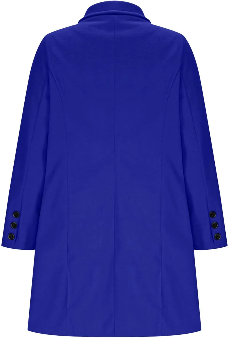 Womens Trench Coat Warm Double Breasted Wool Pea Coat Notched Lapel Long Sleeve Jacket Overcoat with Pockets