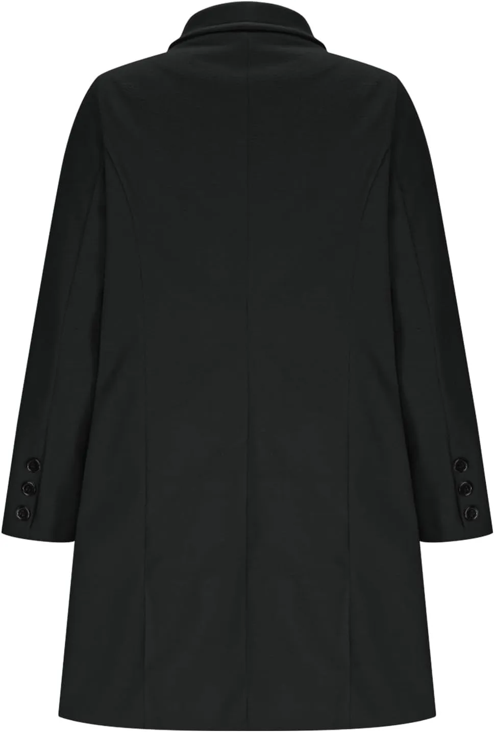 Womens Trench Coat Warm Double Breasted Wool Pea Coat Notched Lapel Long Sleeve Jacket Overcoat with Pockets