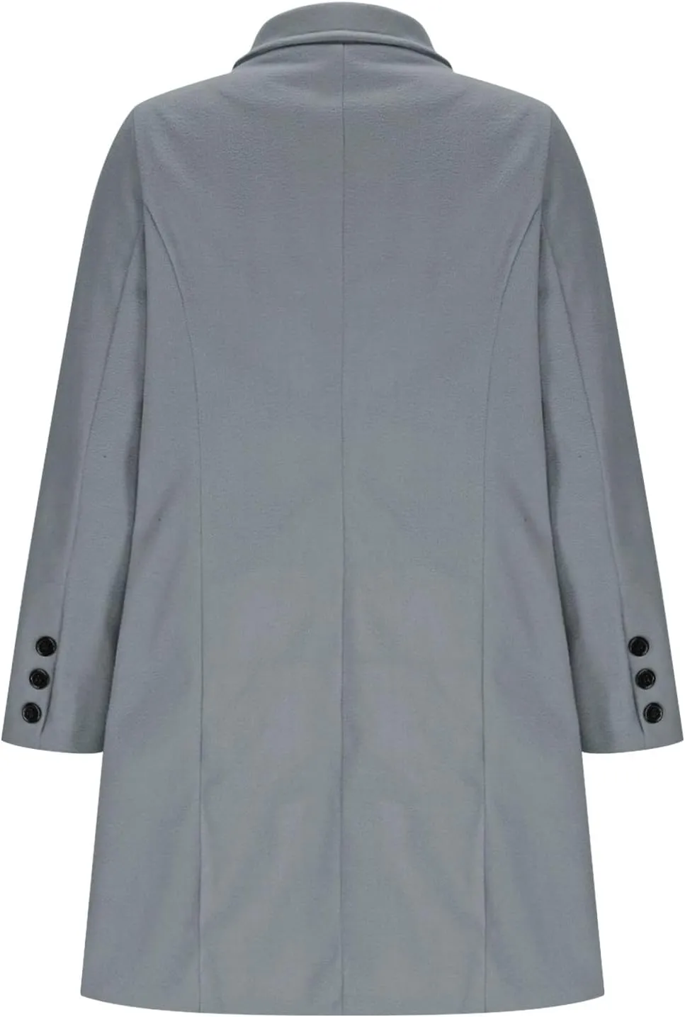 Womens Trench Coat Warm Double Breasted Wool Pea Coat Notched Lapel Long Sleeve Jacket Overcoat with Pockets