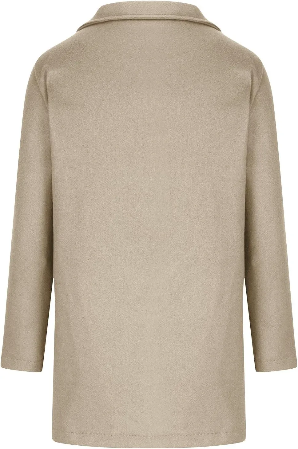Women's Trench Coats Casual Button Down Stand Collar Pea Coat Wool Blend Warm Winter Jacket Outerwear with Pockets