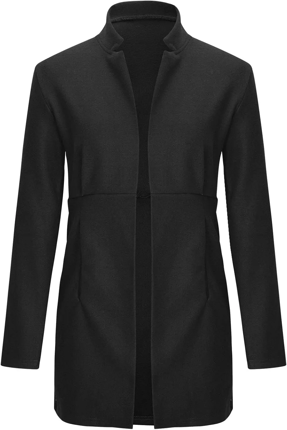 Women's Trench Coats Open Front Fit Knitted Sweater Coat Spring Fall Fashion 2024 Casual Overcoat Solid Jackets
