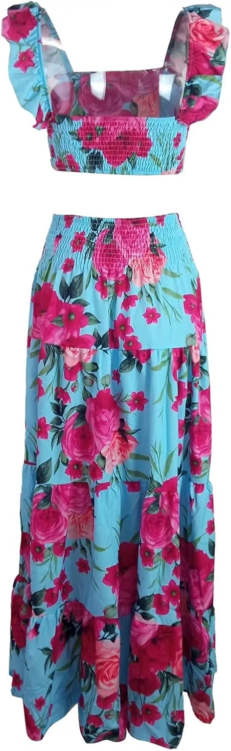 Women's Trendy Mid Waist Sling Swing Skirt Set Stylish Sexy Sling Skirt with Long Hemline Elegant Long Skirt Set