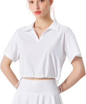 Women's UPF Sun Protection Workout T-Shirt,Breathable Gym Shirt with Drawstring Hem,Quick-Dry Running Top