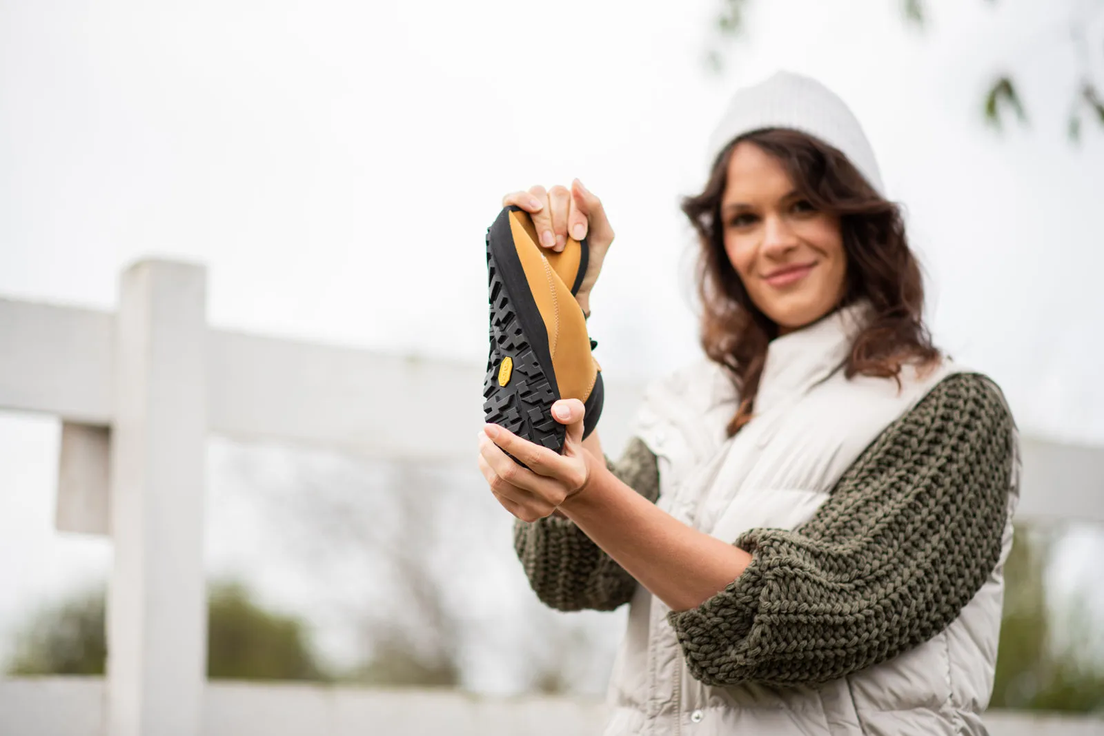 Women's winter barefoot boots Shuma Winter mustard nubuck