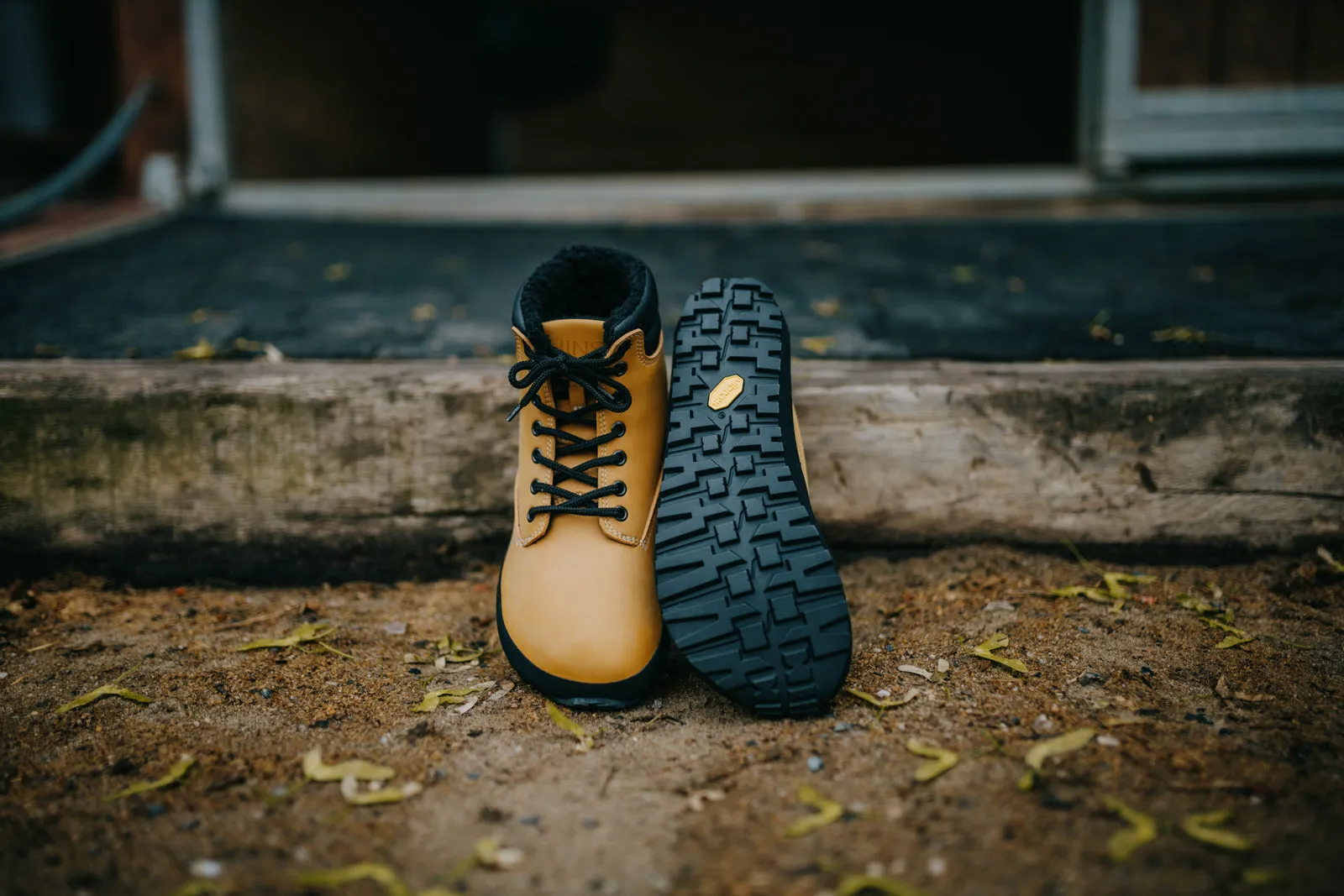 Women's winter barefoot boots Shuma Winter mustard nubuck