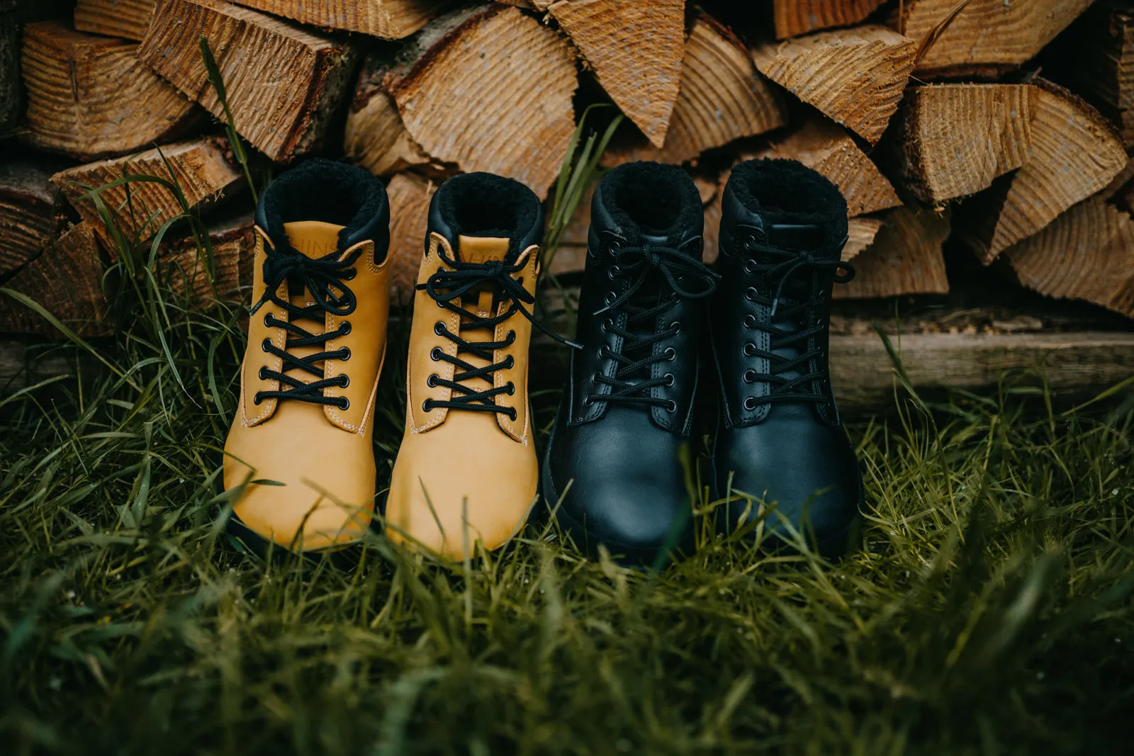 Women's winter barefoot boots Shuma Winter mustard nubuck
