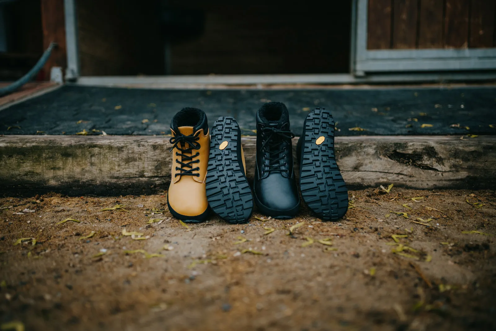 Women's winter barefoot boots Shuma Winter mustard nubuck