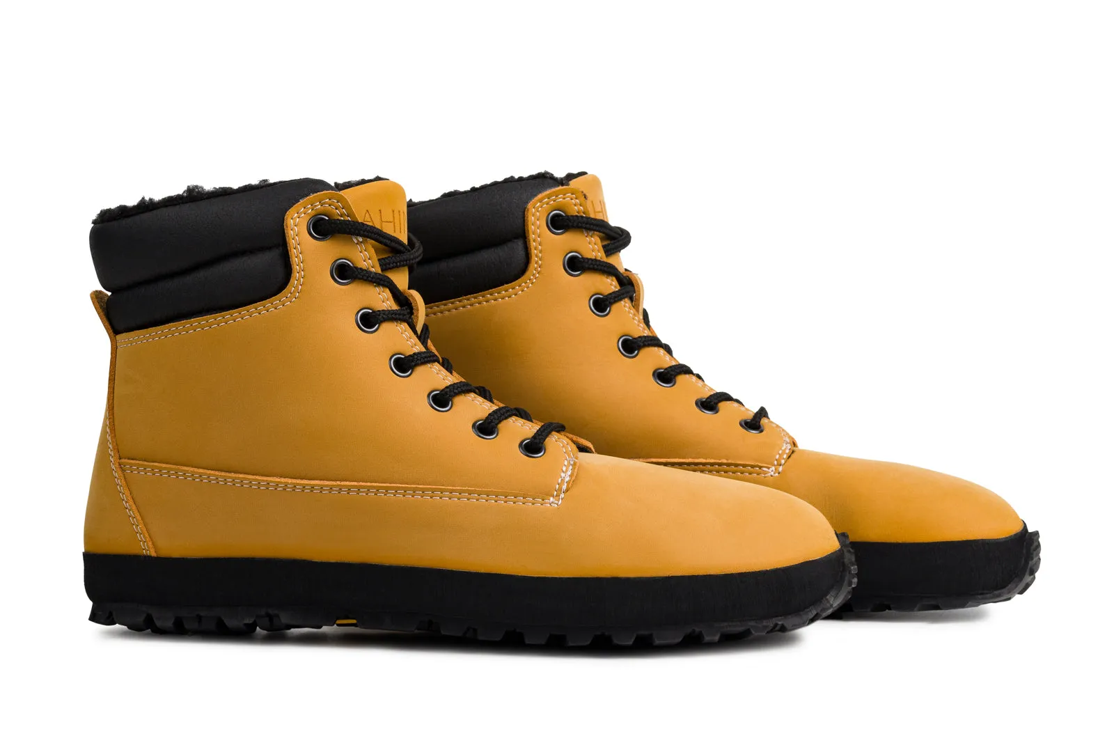 Women's winter barefoot boots Shuma Winter mustard nubuck
