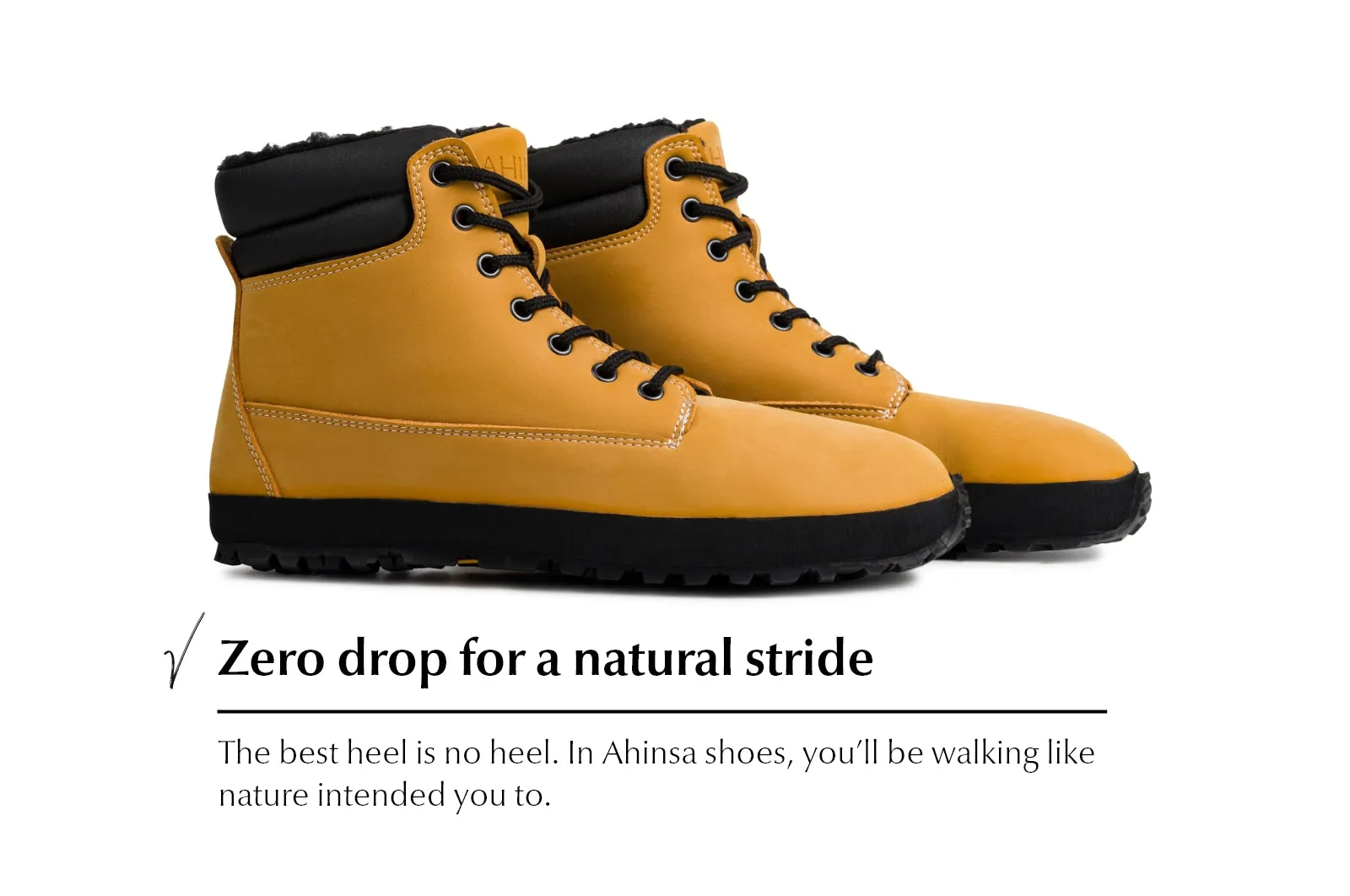 Women's winter barefoot boots Shuma Winter mustard nubuck