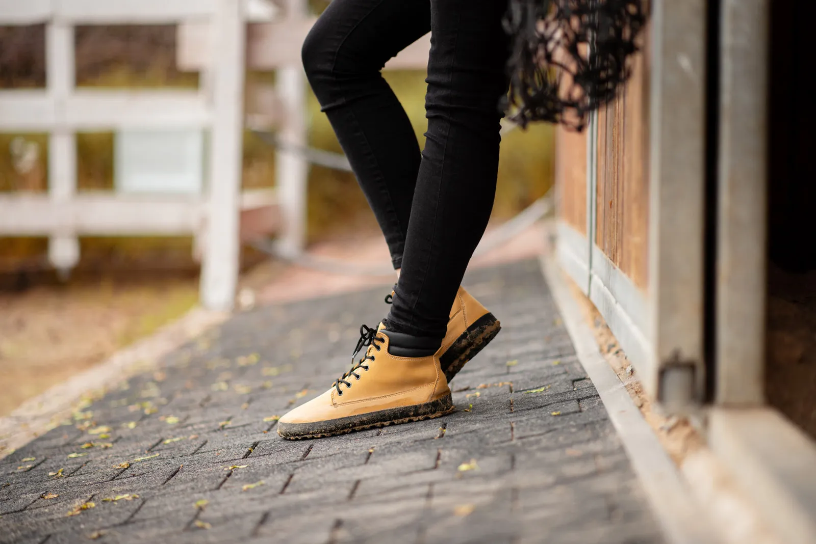 Women's winter barefoot boots Shuma Winter mustard nubuck