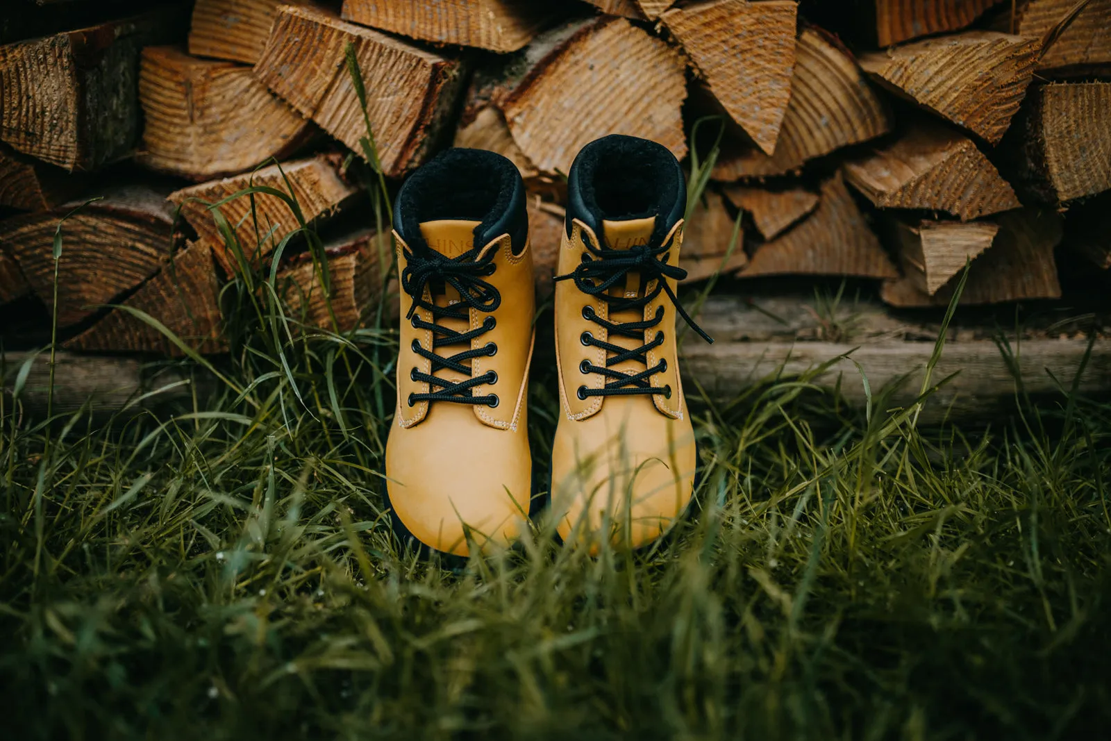 Women's winter barefoot boots Shuma Winter mustard nubuck