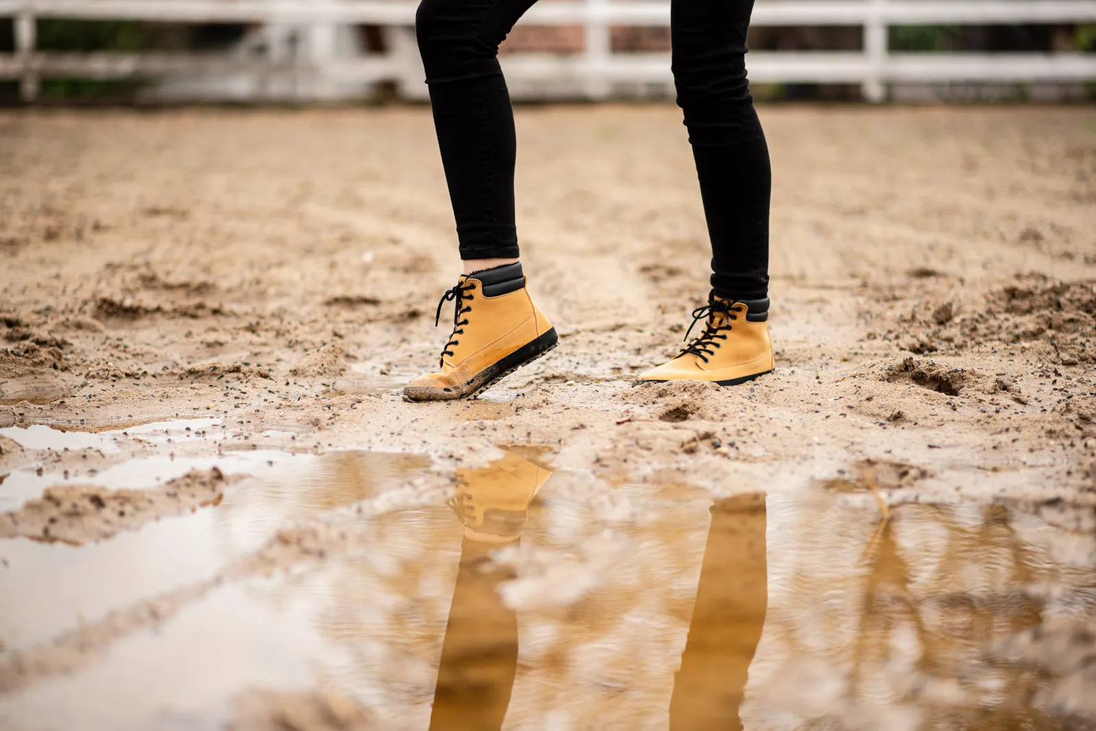 Women's winter barefoot boots Shuma Winter mustard nubuck