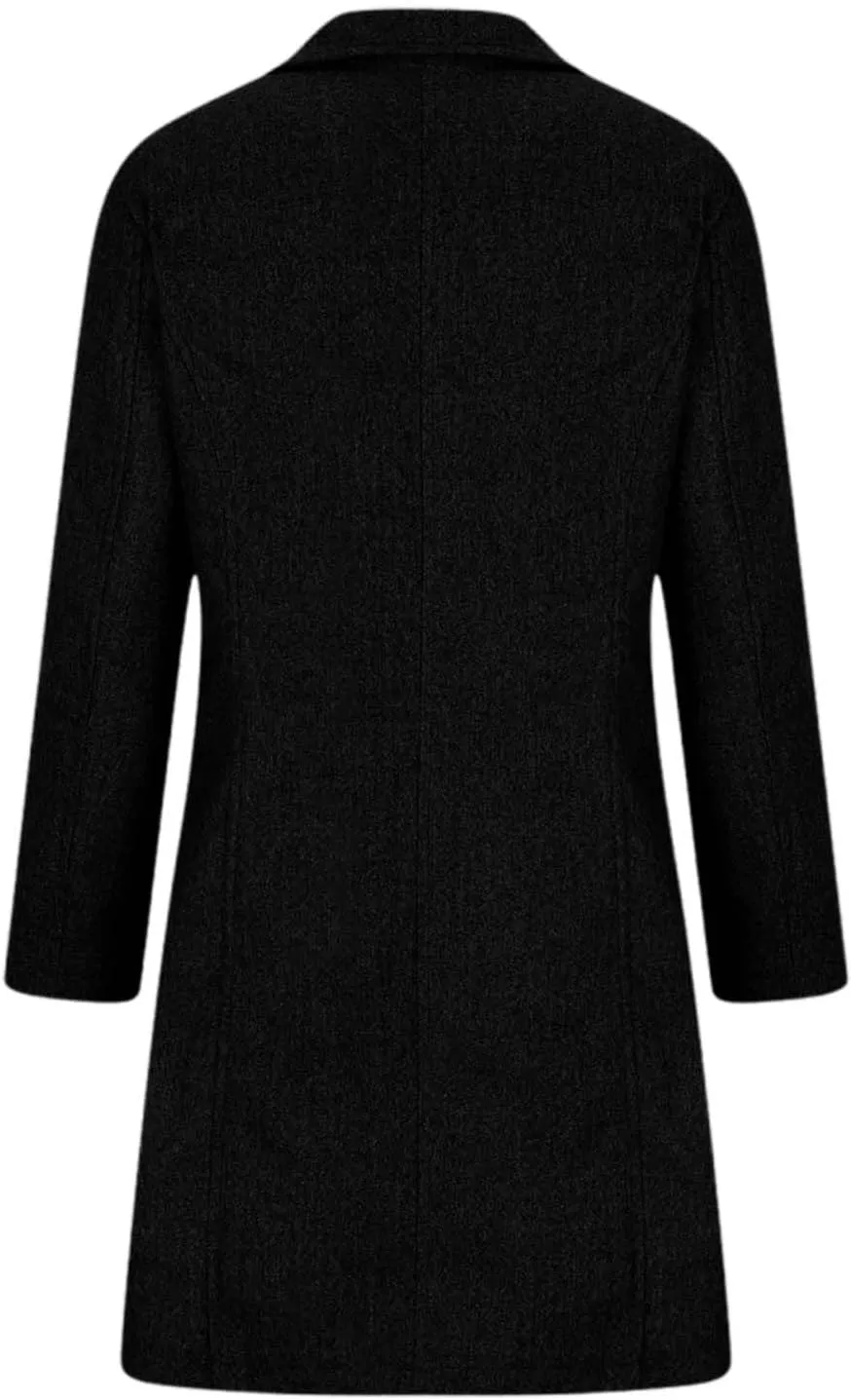 Women's Winter Double Breasted Wool Coat Long Sleeve Notch Lapel Long Trench Coat Retro Casual Jacket Outwear