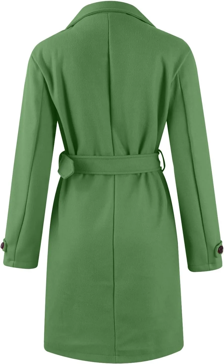Women's Winter Warm Outerwear Overcoat Collar Mid-thigh A-line Single Breasted Overcoat Work Office Pea Coats
