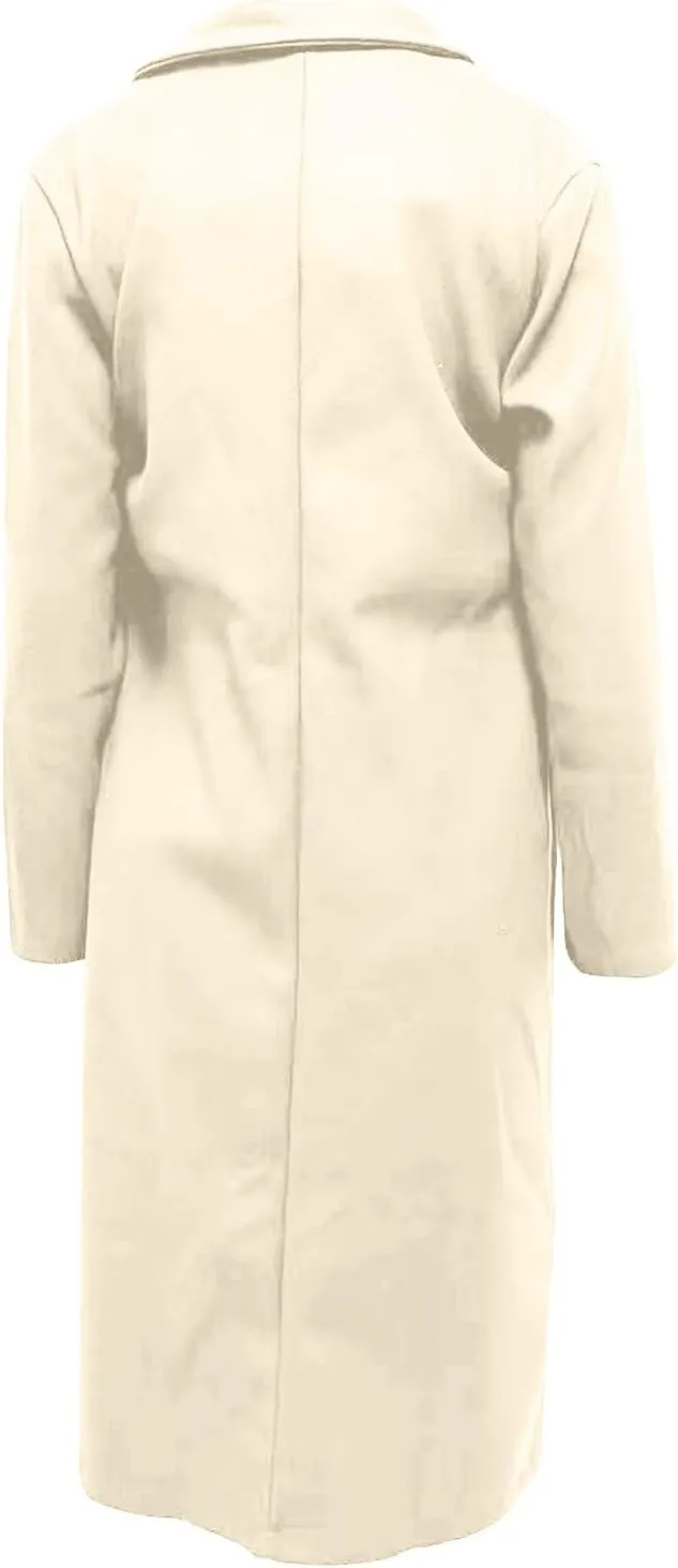 Women's Winter Wool Coat Casual Lapel Double-Breasted Peacoat Warm Jackets Trench Coat Outwear