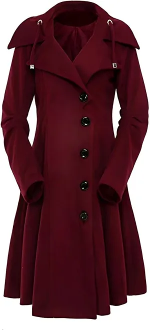 Women's Wool & Pea Coats Breasted Pea Coat for Women 2024 Trench Long Parkas