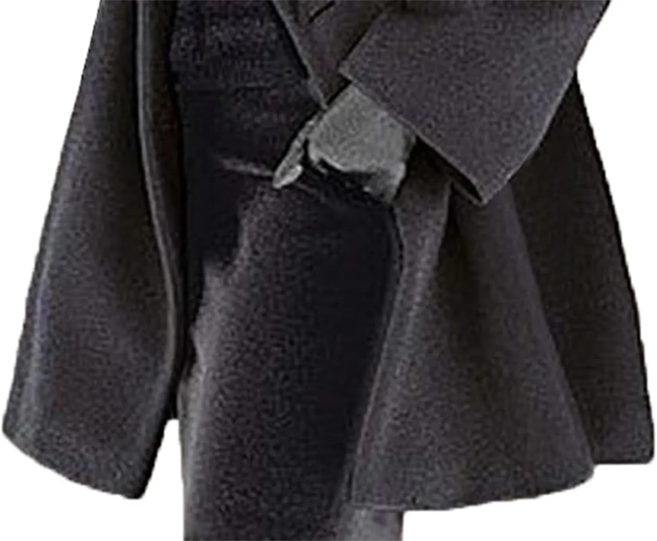 Womens Wool Blend Coat Single Breasted Trench Jackets with Hood Winter Casual Shawl Collar Overcoat Outerwear