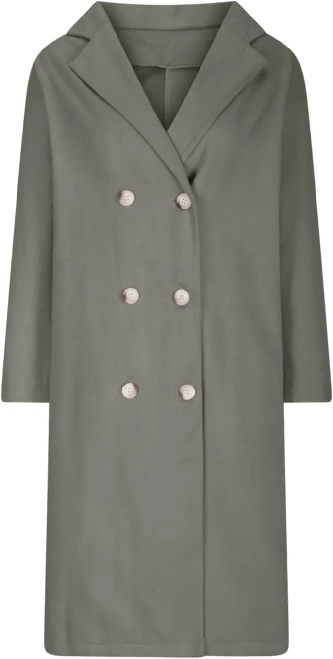 Wool Trench Coat for Women Oversized Notched Collar Single Breast Trench Coat Thicken Warm Winter Pea Coat Jackets